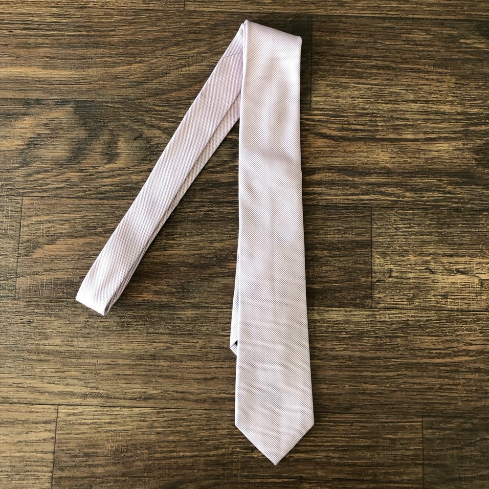 Pre-owned Calvin Klein 100% Blush Silk Microdot Pattern Tie
